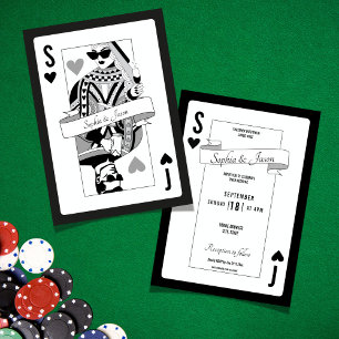 König Dame Spielkarten-Einladung Einladung