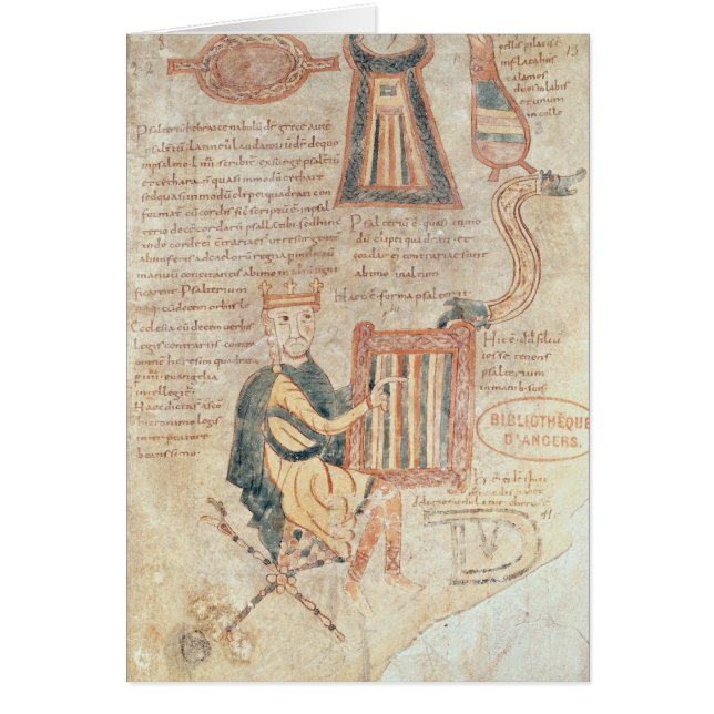 König David, der einen Psaltery von einem Psalter (Vorne)