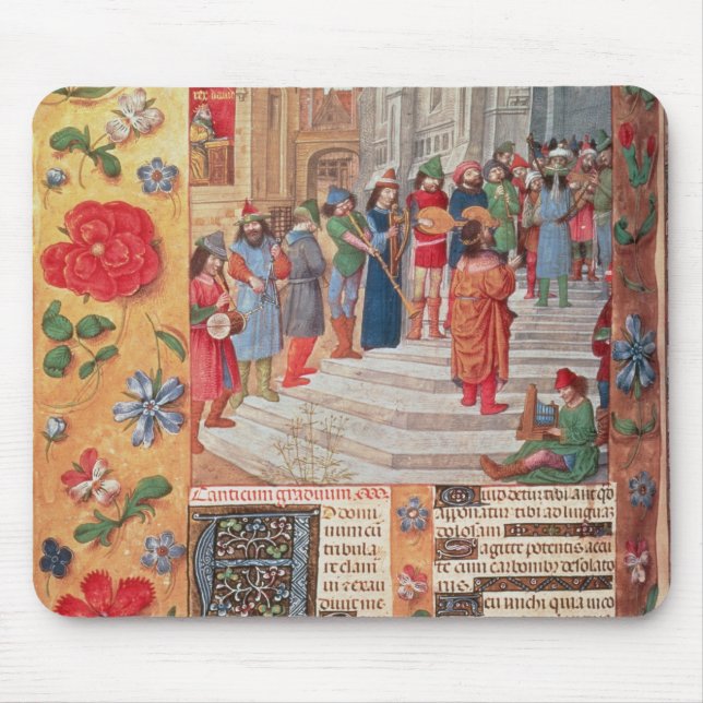 König David und Musiker, vom Breviary Mousepad (Vorne)