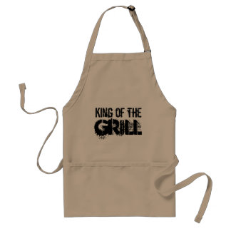 König der Grill | Beige GRILLEN-Party-Schürze für Schürze