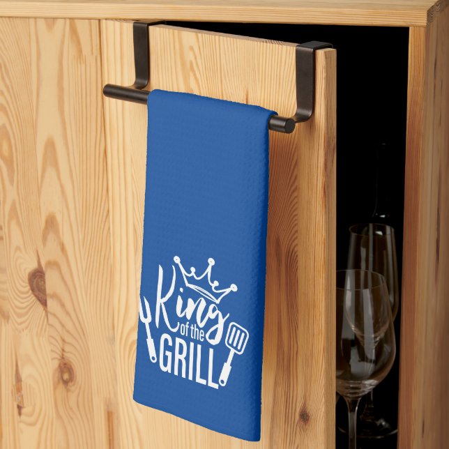König der Grill-Typografie Geschirrtuch (Drittel gefaltet)