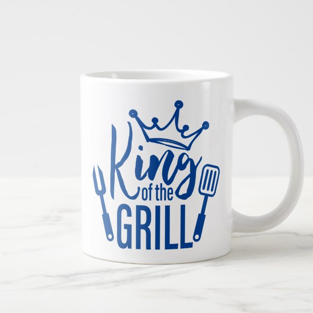 König der Grill-Typografie Jumbo-Tasse (Rechts)