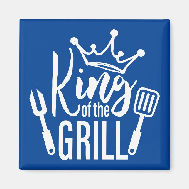 König der Grill-Typografie Magnet (Vorne)