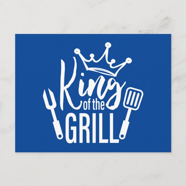 König der Grill-Typografie Postkarte (Vorderseite)