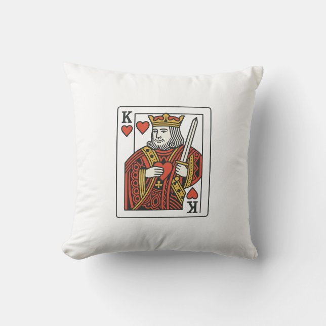 König der Herzen — Regal Red & Gold Kissen (Vorderseite)