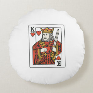 König der Herzen — Regal Red & Gold Rundes Kissen