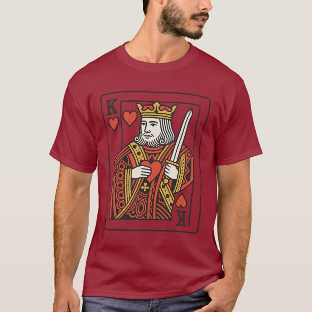 König der Herzen — Regal Red & Gold T-Shirt (Vorderseite)