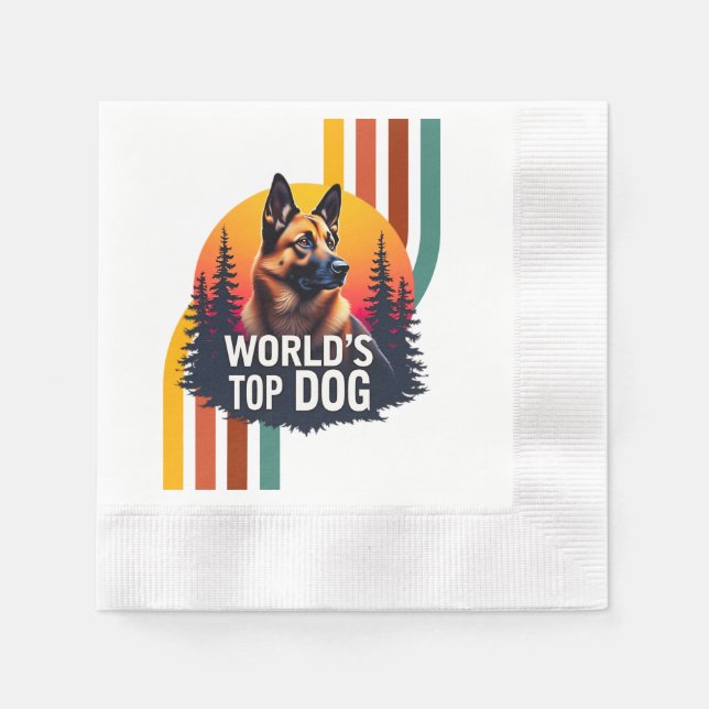 König der Hunde Serviette (Vorderseite)