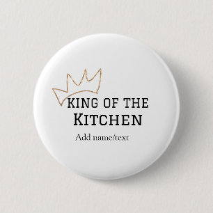König der Küche Koch Kochen hinzufügen Namen Krone Button