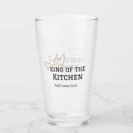 König der Küche Koch Kochen hinzufügen Namen Krone Glas