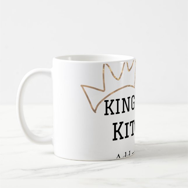 König der Küche Koch Kochen hinzufügen Namen Krone Kaffeetasse (Links)