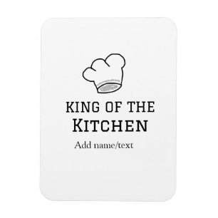 König der Küche Koch Kochen hinzufügen Namen Krone Magnet