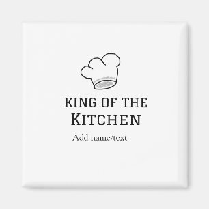 König der Küche Koch Kochen hinzufügen Namen Krone Magnet