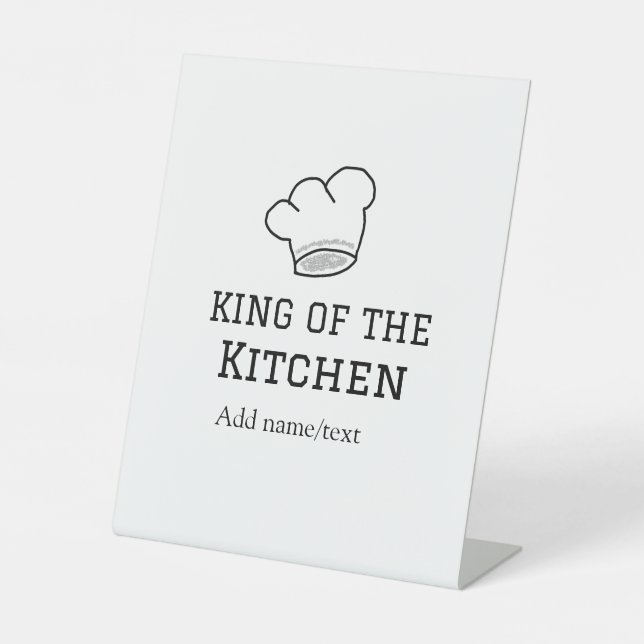 König der Küche Koch Kochen hinzufügen Namen Krone Sockelschild (Vorderseite)