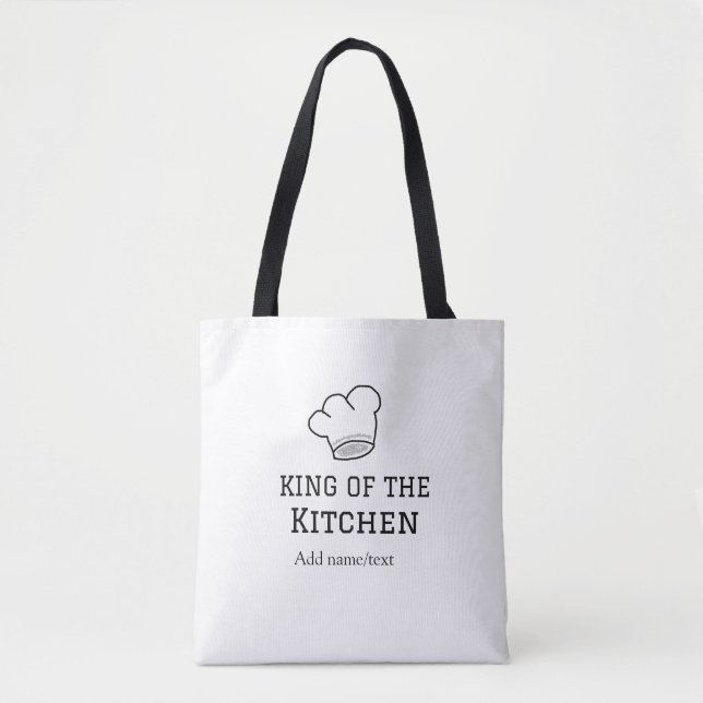 König der Küche Koch Kochen hinzufügen Namen Krone Tasche (Vorderseite)
