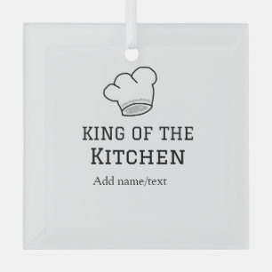 König der Küchenkoch-Kochname Krone ha Ornament Aus Glas