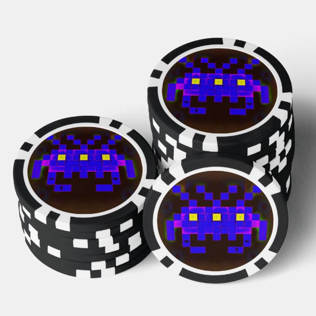 König der Space Invasion (Version B) Pokerchips (Stapel)