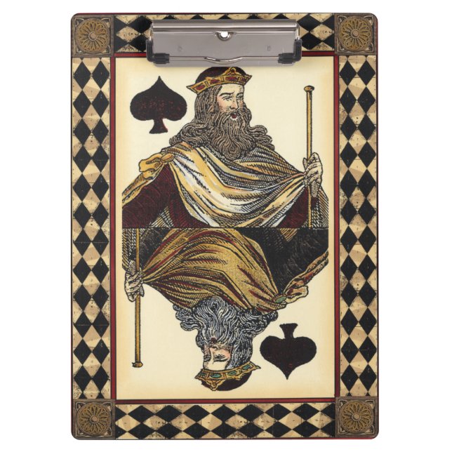 König der Spaten-Spielkarte durch Visions-Studio Klemmbrett (Vorderseite)