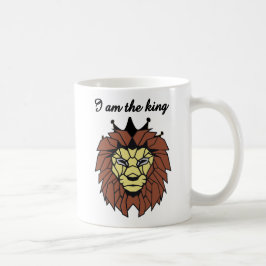 König der Stärke – Geometrischer Löwenbecher Kaffeetasse