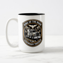 König der Straße Legendärer LKW-Fahrer Retro-Abzei Zweifarbige Tasse
