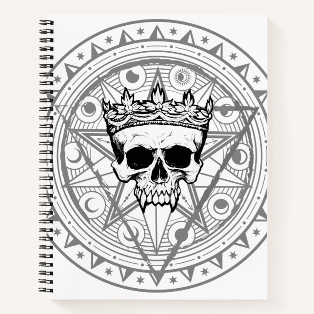 König der Toten: Dark Royal Vampire Sigil White Notizbuch (Vorderseite)