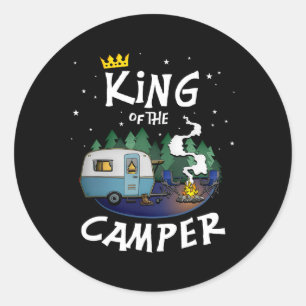 König des Camper Camping-Reise-Geschenk für Männer Runder Aufkleber