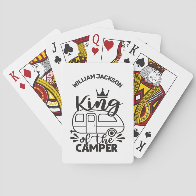 König des Campers mit Krone und Namen Spielkarten (Rückseite)