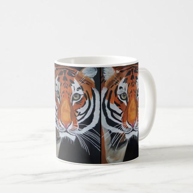 König des Dschungels Gemälde von Alfred Fox Kaffeetasse (VorderseiteRechts)