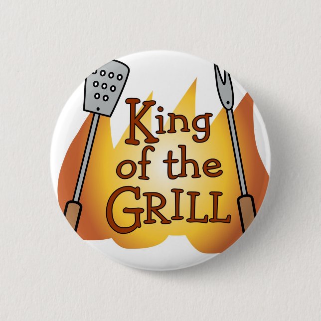 König des Grill-Knopf-Abzeichens Button (Vorderseite)
