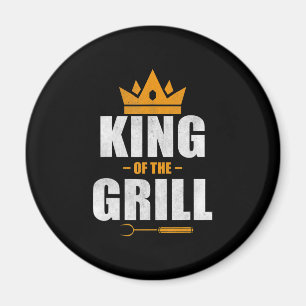 König des Grillchefs   Geschenk für Grill- und BBQ Magnet