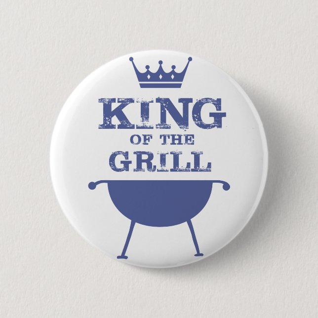 König des Grills, blau Button (Vorderseite)