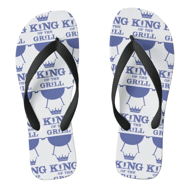 König des Grills, blau Flip Flops (Fußbett)