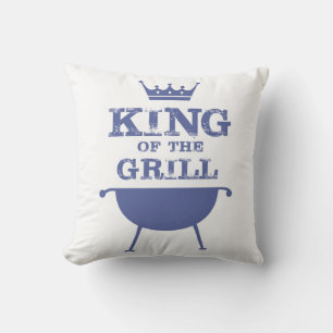 König des Grills, blau Kissen