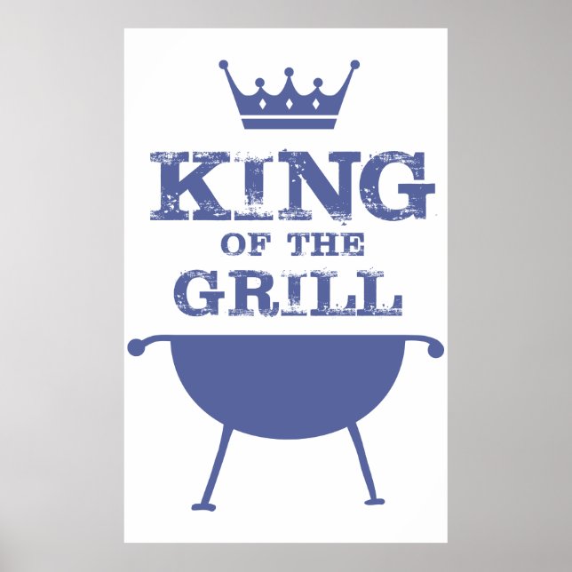 König des Grills, blau Poster (Vorne)