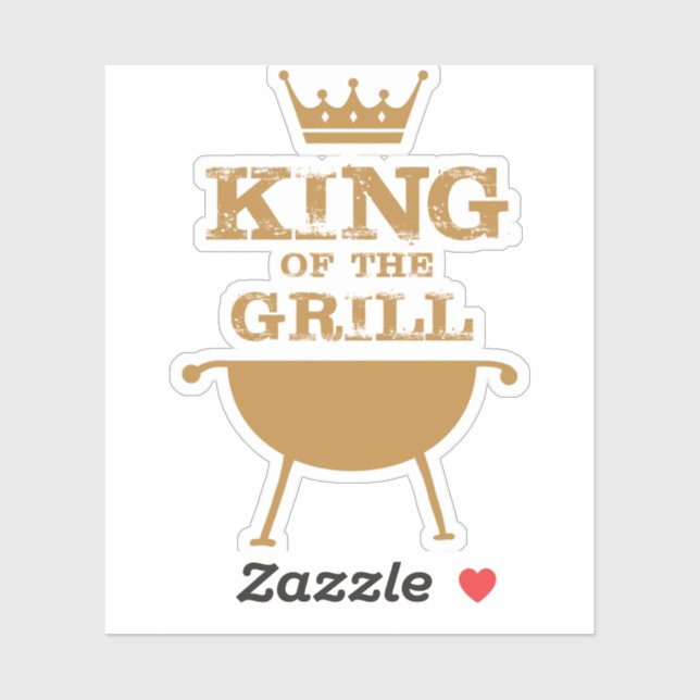 König des Grills, Gold Aufkleber (Blatt)