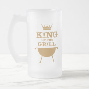 König des Grills, Gold Mattglas Bierglas