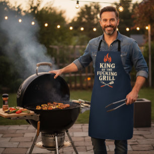König des Grills Lustige BBQ-Schürze für Männer Schürze