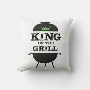 König des Grills, schwarz-grüne Krone Kissen