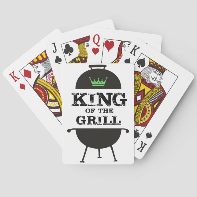 König des Grills, schwarz-grüne Krone Spielkarten (Rückseite)