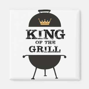König des Grills, schwarze Goldkrone Magnet