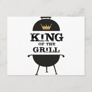 König des Grills, schwarze Goldkrone Postkarte