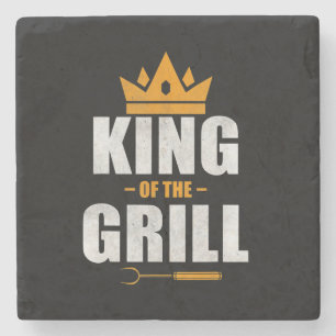 König des Koch vom Grill   Grillen & Grillen Liebe Steinuntersetzer