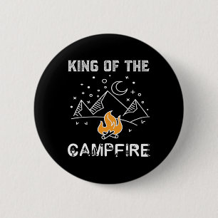 König des Lagerfeuers Camping-Wildnis Lustig Toll Button