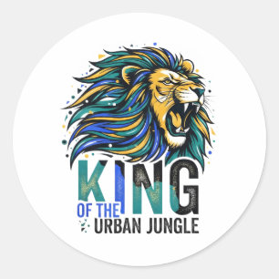 König des urbanen Dschungels Runder Aufkleber
