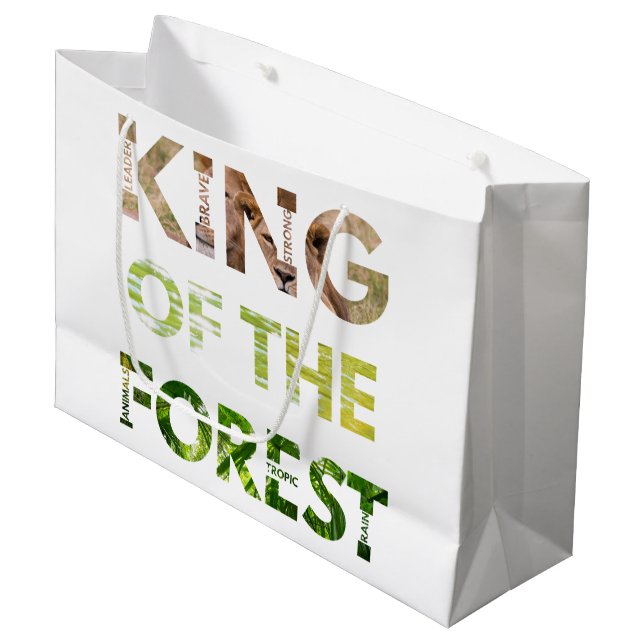 König des Waldes Große Geschenktüte (Vorderseite Schrägansicht)
