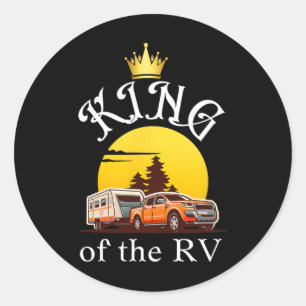 König des Wohnmobil Outdoor-Urlaubs Wandern Campin Runder Aufkleber