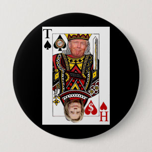 König Donald gegen Königin Hillary Button