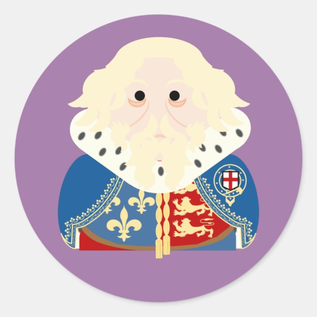 König Edward III von England Runder Aufkleber (Vorderseite)