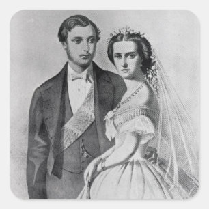 König Edward und Königin Alexandra Quadratischer Aufkleber