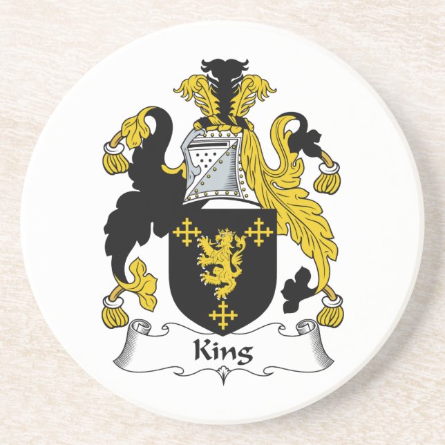 König Familienwappen Getränkeuntersetzer (Vorne)